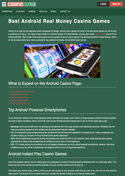 Mobile Lobby Casino Mate